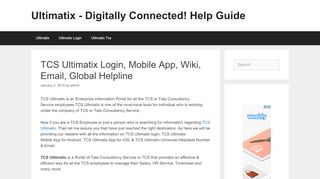 
                            4. TCS Ultimatix Login, Mobile App, Wiki, Email, Global Helpline ...