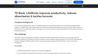 
                            9. TD Bank: LifeWorks improves productivity, reduces absenteeism ...