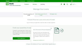 
                            2. TD Bank Manage Your Loan – Personal, Home Equity & Mortgage