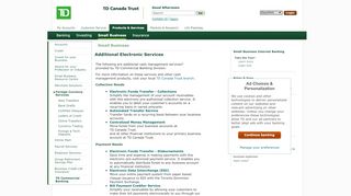 
                            12. TD Canada Trust - Small Business - Additional Electronic Services