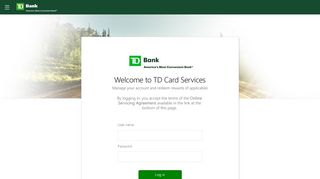 
                            8. TD Credit Card Service Online