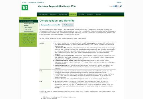 
                            2. TD Employee Compensation and Benefits - TD Bank
