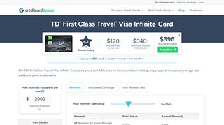 
                            13. TD® First Class Travel® Visa Infinite* Card | creditcardGenius