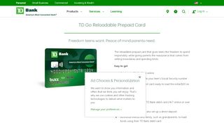 
                            9. TD Go, the Reloadable Prepaid Card For Teens | TD Bank