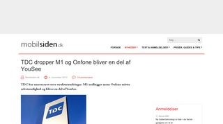 
                            13. TDC dropper M1 og Onfone bliver en del af YouSee | Mobilsiden.dk