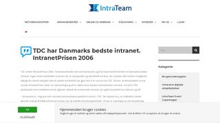 
                            10. TDC har Danmarks bedste intranet. IntranetPrisen 2006 - IntraTeam.dk