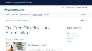 
                            13. Tea Tree Oil (Melaleuca Alternifolia) | Kaiser Permanente