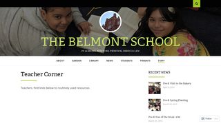 
                            11. Teacher Corner – The Belmont School