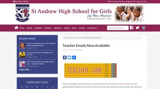 
                            2. Teacher Emails Now Available - St. Andrew High School for Girls