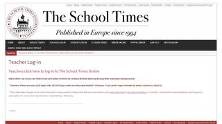 
                            2. Teacher Log-in – The School Times International