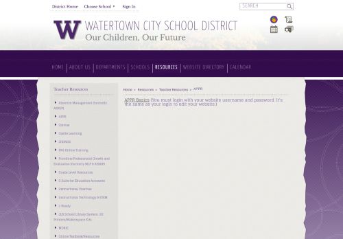 
                            10. Teacher Resources / APPR - Watertown City School District