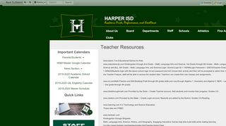 
                            3. Teacher Resources • Page - Harper ISD