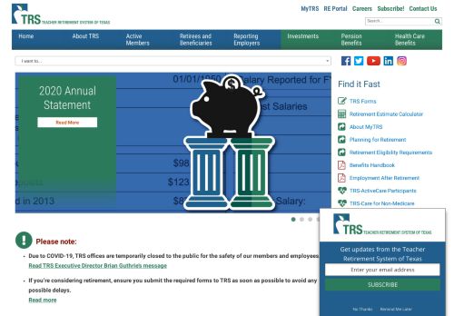 
                            11. Teacher Retirement System - Texas.gov
