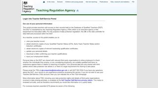 
                            6. Teacher Self Service sign in - Teaching Regulation Agency