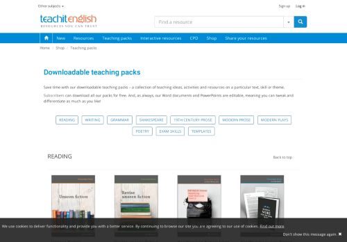 
                            11. Teaching packs - Teachit