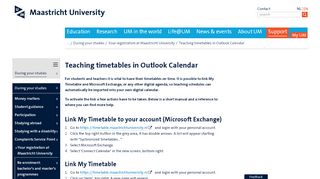 
                            2. Teaching timetables in Outlook Calendar - Maastricht University