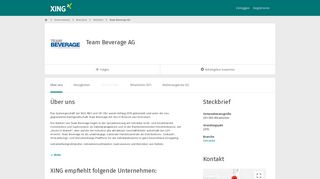 
                            9. Team Beverage AG als Arbeitgeber | XING Unternehmen