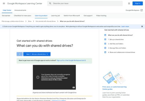 
                            1. Team Drives: Get Started | Learning Center - G Suite - Google