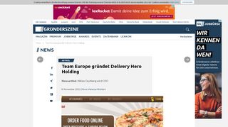 
                            7. Team Europe gründet Delivery Hero Holding | Gründerszene