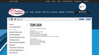 
                            7. Team Login | Tim Hortons Ottawa Dragon Boat Fesival