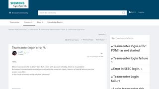 
                            1. Teamcenter login error - Siemens PLM Community - 466940