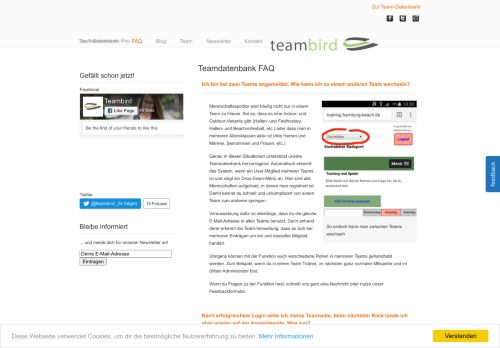 
                            2. Teamdatenbank FAQ | teambird Blog