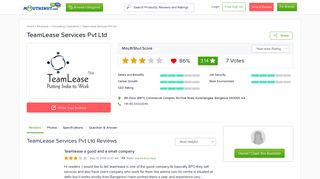 
                            10. TEAMLEASE SERVICES PVT LTD Reviews ... - MouthShut.com
