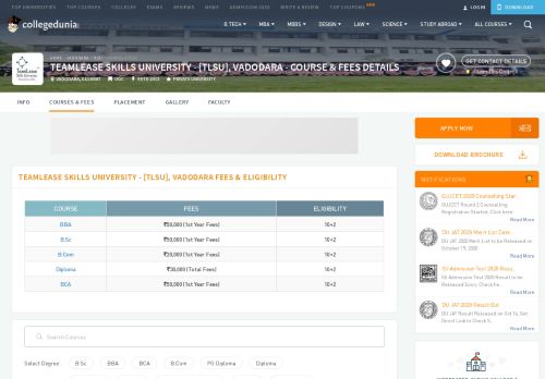 
                            13. TeamLease Skills University - [TLSU], Vadodara Courses & Fees 2019 ...