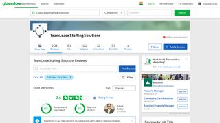 
                            8. TeamLease Staffing Solutions Reviews | Glassdoor.co.in