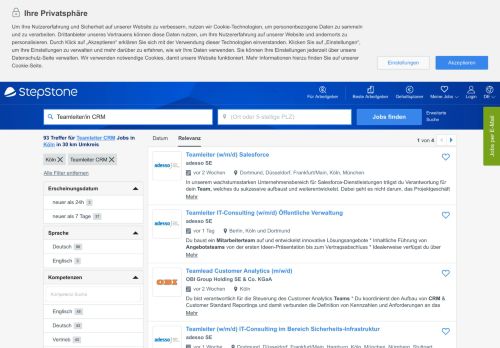 
                            3. Teamleiter in CRM Jobs in Köln - StepStone