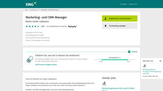 
                            12. Teamleiter (m/w) CRM in Freiburg im Breisgau | XING Jobs