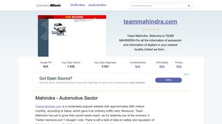 
                            8. Teammahindra.com website. Mahindra - Automotive Sector.