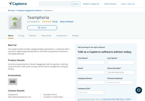 
                            7. Teamphoria Reviews and Pricing - 2019 - Capterra