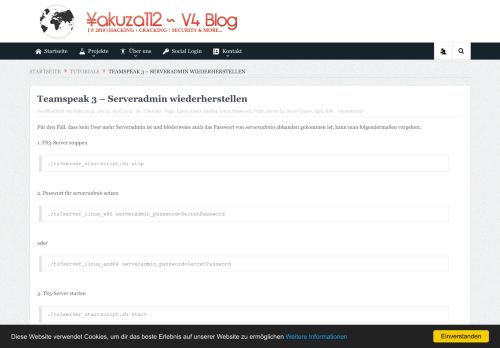 
                            12. Teamspeak 3 – Serveradmin wiederherstellen - Yakuza112 ~ V4 Blog