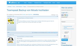 
                            9. Teamspeak Backup von Nitrado hochladen | WebShell.de