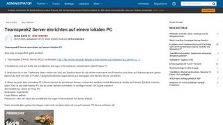 
                            11. Teamspeak2 Server einrichten auf einem lokalen PC - Administrator