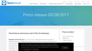 
                            1. TeamViewer announces end of life of airbackup
