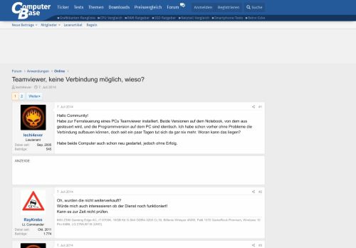 
                            10. Teamviewer, keine Verbindung möglich, wieso? | ComputerBase Forum