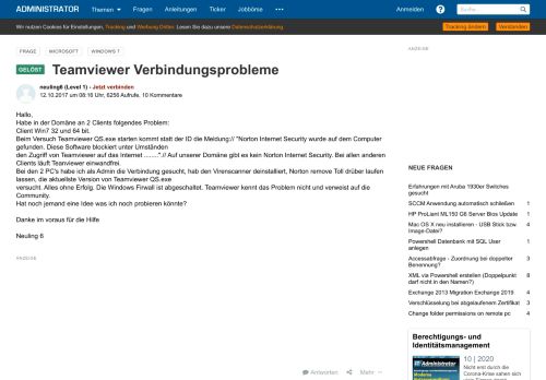 
                            7. Teamviewer Verbindungsprobleme - Administrator