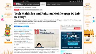 
                            13. Tech Mahindra and Rakuten Mobile open 5G Lab in Tokyo - ET Tech