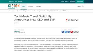 
                            13. Tech Meets Travel: Switchfly Announces New CEO and EVP