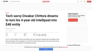 
                            8. Tech savvy Diwakar Chittora dreams to turn his four year old Intellipaat ...