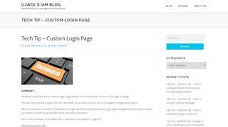 
                            8. Tech Tip - Custom Login Page - Ujwol's IAM Blog