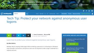 
                            5. Tech Tip: Protect your network against anonymous ... - TechRepublic