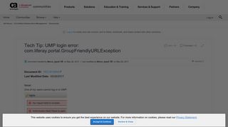 
                            4. Tech Tip: UMP login error: com.liferay.portal.G... | CA Communities