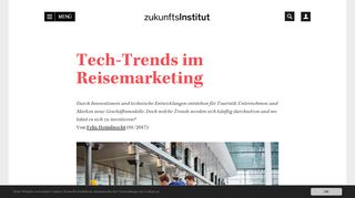 
                            12. Tech-Trends im Reisemarketing - Zukunftsinstitut