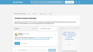 
                            2. Technic Launcher bad login (Minecraft, Hexxit) - Gutefrage