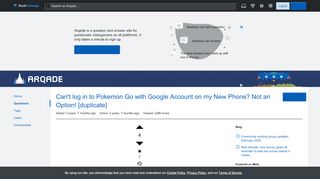 
                            1. technical issues - Can't log in to Pokemon Go with Google Account ...
