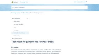 
                            11. Technical Requirements for Pear Deck - Pear Deck Knowledge Base