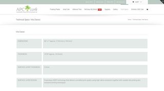 
                            7. Technical Specs: Vita Classic - APC Cork